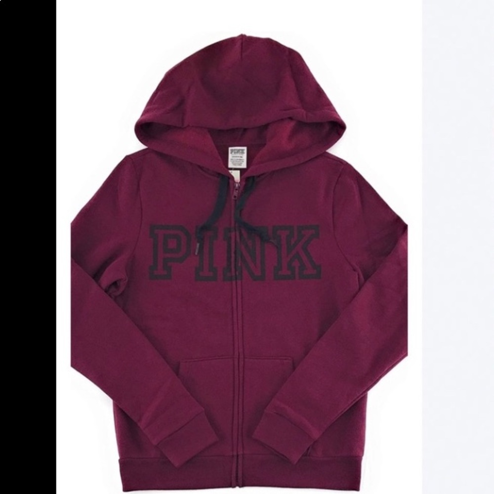 🔥NEW WITH TAGS🔥VS🔥MAROON LOUNGE ZIP UP SWEATSHIRT